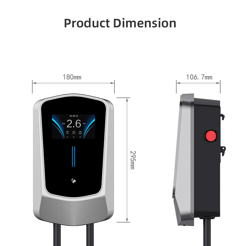 Coolladen Ładowarka EV Smart APP z 32A typu 2, 22 kW, domowa stacja ładowania, 400 V, CE i TÜV, 5-metrowy kabel ładujący z uchwytem ładowarki, sterowanie aplikacją, wtyczka CEE 3-fazowa do wszystkich pojazdów elektrycznych i PHEV