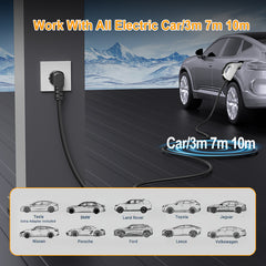 Handheld Portable All-in-One Machine/Charging Station 3.5kW [|3/7/10m|6-16A] Charging Cable Schuko16A EV Charger for Model Y/3, ID.3/4/5, MG4, EX30, e-up, e-tron, Zoe and other EV