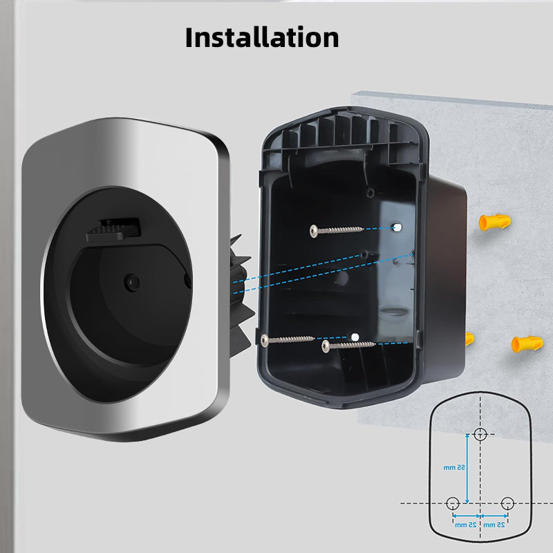 EV-ladderholder for type 2 lader, laget av Robust materiale elektrisk motorvogn, veggladningskapselholder for alt vå Tilbehør til elektriske ladingsstasjoner for kjøretøyer