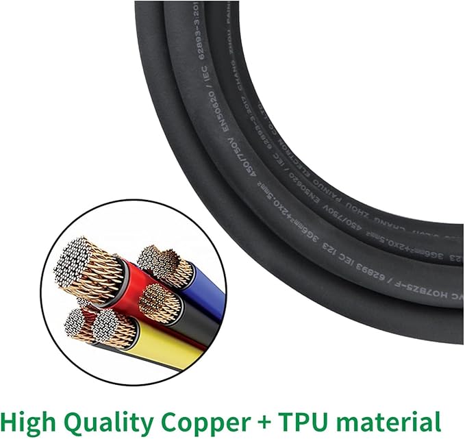 Coolladen Type 2 charging cable,7~22KW 5M charging cable electric car Type 2 for E car EV/PHEV, Type 2 to GBT charging cable