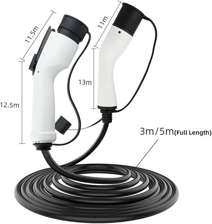 Coolladen Type 2 charging cable,7~22KW 5M charging cable electric car Type 2 for E car EV/PHEV, Type 2 to GBT charging cable