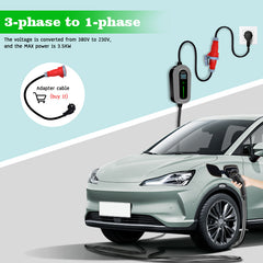 Coolladen Charging Cable Type 2 CEE Plug 11 KW [3-Phase|5/10m|6-16A] With Adjustable Charging Power, Charging Station And EV Charger For ID.3/4/5, E-Up, E-Tron, Zoe And Other EV